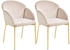 Livetastic Armlehnstuhl-Set Taupe Gold Rundrohr 48x79x62 cm (2948000501)
