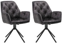 byLIVING Esszimmerstuhl "Sarina" (Set) 2er-Set, hochwertiger Vintage-Samt Bezug...