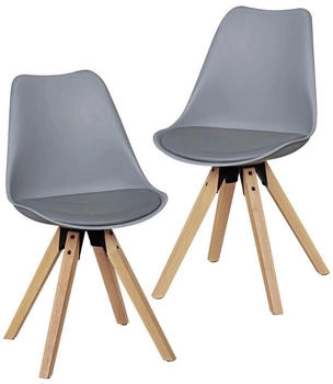 Mid.you Stuhl-Set Grau Kautschukmassiv konisch 48x89x48 cm (850015408) Mid.you Stuhl-Set Grau Kautschukmassiv konisch 48x89x48 cm (850015408)