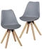 Mid.you Stuhl-Set Grau Kautschukmassiv konisch 48x89x48 cm (850015408)