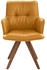 Dieter Knoll Armlehnstuhl Nussbaum Dunkelgelb Rindleder Nussbaum massiv 59x89x63 cm (1475021225)
