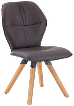 Valdera Stuhl Taupe Mokka Rindleder Wildeiche massiv eckig 62x91x59 cm (1475023312)