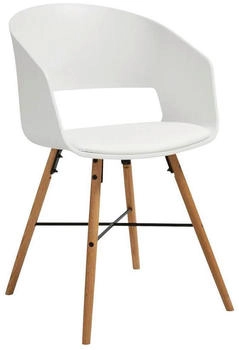 Livetastic Armlehnstuhl Weiß Buche massiv 51.5x80.5x52 cm (1749018002)