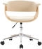 vidaXL Esszimmerstuhl Drehbar Creme Bugholz und Kunstleder (287399)