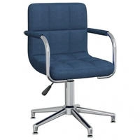 vidaXL Esszimmerstuhl Drehbar Blau Stoff