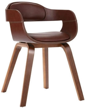 vidaXL Esszimmerstuhl Braun Bugholz und Kunstleder (327331)