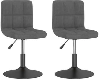 vidaXL Esszimmerst&uuml;hle 2 Stk. Drehbar Dunkelgrau Samt (334264)