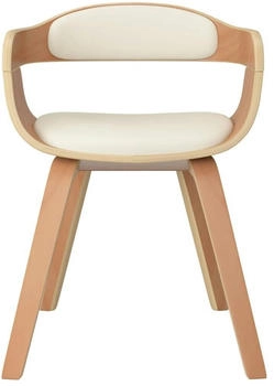 vidaXL Esszimmerstuhl Creme Bugholz und Kunstleder (3092374) – vidaXL Esszimmerstuhl Creme Bugholz und Kunstleder (3092374) - Eleganter Essbegleiter
