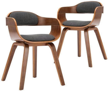 vidaXL Esszimmerstühle 2 Stk. Dunkelgrau Stoff und Bugholz – vidaXL Esszimmerstühle 2 Stk. Dunkelgrau Stoff und Bugholz für eleganten Sitzkomfort