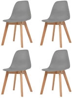 vidaXL Esszimmerst&uuml;hle 4 Stk. Grau Kunststoff
