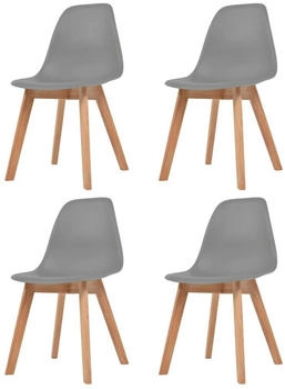 vidaXL Esszimmerst&uuml;hle 4 Stk. Grau Kunststoff - Kunststoff (244775)