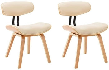 vidaXL Esszimmerstühle 2 Stk. Creme Bugholz und Kunstleder (283124) – vidaXL Esszimmerstühle 2 Stk. Creme Bugholz und Kunstleder (283124) für gehobenen Komfort