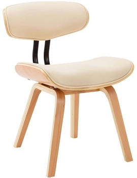 vidaXL Esszimmerstühle 2 Stk. Creme Bugholz und Kunstleder (283124) – Ergonomisches Design für langes, komfortables Sitzen
