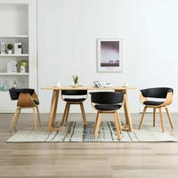 vidaXL Esszimmerst&uuml;hle 4 Stk. Schwarz Bugholz und Kunstleder