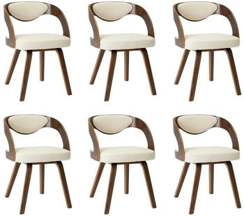 vidaXL Esszimmerstühle 6 Stk. Creme Bugholz und Kunstleder (278841) – vidaXL Esszimmerstühle 6 Stk. Creme Bugholz und Kunstleder (278841) für eleganten Esskomfort