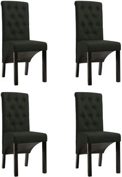 vidaXL Esszimmerst&uuml;hle 4 Stk. Schwarz Stoff (276975)