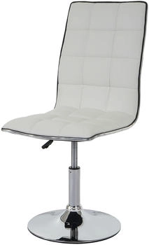Mendler 2er-Set Esszimmerstuhl HWC-C41 h&ouml;henverstellbar drehbar, Kunstleder wei&szlig; wei&szlig;