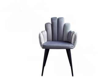 Kawola FREJA Esszimmerstuhl Velvet grau Fuß schwarz grau (KA079335V1)