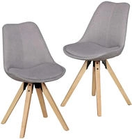 FineBuy 2er Set Esszimmerst&uuml;hle Retro Stuhl K&uuml;chenst&uuml;hle Stoff St&uuml;hle