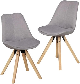 Finebuy 2er Set Esszimmerst&uuml;hle Retro K&uuml;chenst&uuml;hle Stoff St&uuml;hle grau diverse (SuVa5062_1)