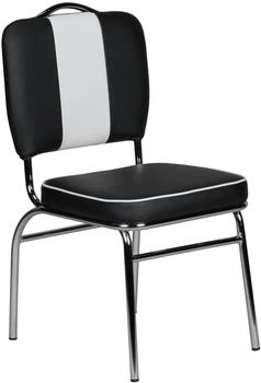 Finebuy Esszimmerstuhl American Diner 50er Jahre Retro M&ouml;bel Bistro Essstuhl schwarz (SuVa2787_1)