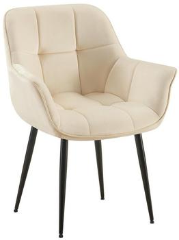 CLP Esszimmerstuhl Roseville Samt creme (324489)