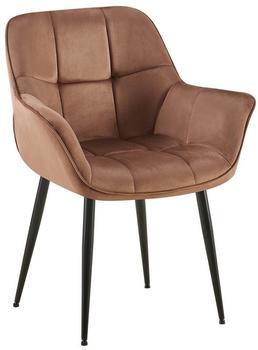 CLP Esszimmerstuhl Roseville Samt braun (324490)