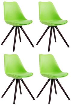CLP 4er Set St&uuml;hle Toulouse Kunstleder Cappuccino Rund gr&uuml;n (319741)