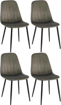 CLP 4er Set Esszimmerstuhl Baxter Samt anthrazit (325801)