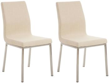 CLP 2er Set Esszimmerst&uuml;hle Colmar Stoff creme (322993)