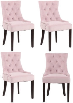 CLP 4er Set Esszimmerst&uuml;hle Aberdeen Samt antik pink (317612)