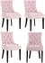 CLP 4er Set Esszimmerstühle Aberdeen Samt antik pink (317612)
