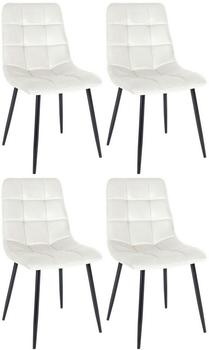 CLP 4er Set Esszimmerstuhl Tilde Samt cremewei&szlig; (324607)