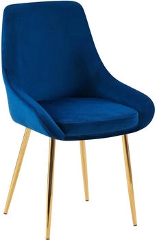 CLP Esszimmerstuhl Elmira Samt gold dunkelblau (324105)