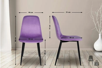 CLP 4er Set Esszimmerstühle Napier Samt lila (323149) – CLP 4er Set Esszimmerstühle Napier Samt lila (323149) für stilvolles Dinieren
