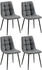 CLP 4er Set Esszimmerstuhl Antibes Kunstleder dunkelgrau (325039)