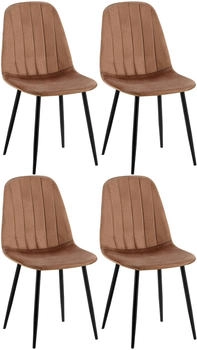 CLP 4er Set Esszimmerstuhl Baxter Samt braun (324975)