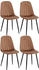 CLP 4er Set Esszimmerstuhl Baxter Samt braun (324975)