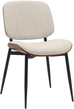 CLP Besucherstuhl Tiffin Stoff walnuss/creme (325464)