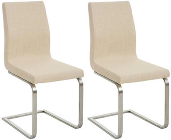 CLP 2er Set Esszimmerst&uuml;hle Belfort Stoff creme (322820)
