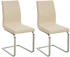 CLP 2er Set Esszimmerstühle Belfort Stoff creme (322820)