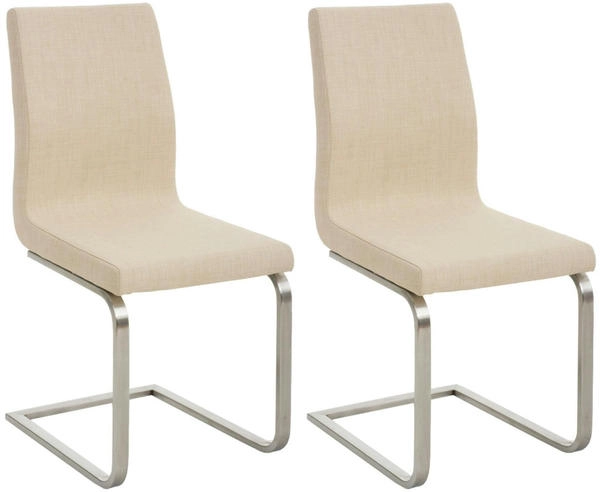 CLP 2er Set Esszimmerstühle Belfort Stoff creme (322820)