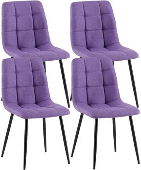 CLP 4er Set Esszimmerst&uuml;hle Antibes Stoff lila (323383)