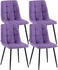 CLP 4er Set Esszimmerstühle Antibes Stoff lila (323383)