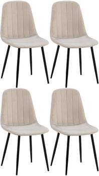 CLP 4er Set Esszimmerstuhl Baxter Samt grau (324973)