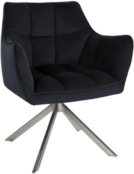CLP Esszimmerstuhl Swing Samt edelstahl schwarz (321127)