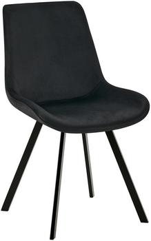CLP Esszimmerstuhl Lewes Samt schwarz (324372)