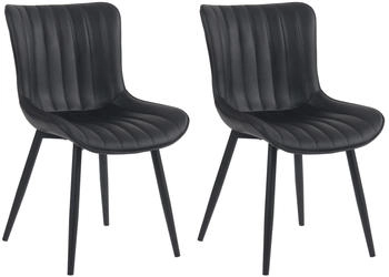 CLP 2er Set Stühle Largo Kunstleder schwarz (323281) CLP 2er Set Stühle Largo Kunstleder schwarz (323281)