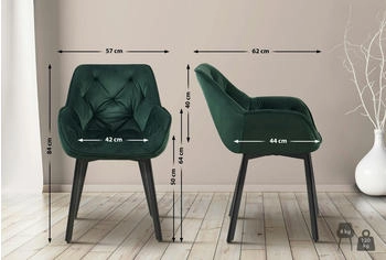 CLP Esszimmerstuhl Antigo Samt grün (324114) – CLP Esszimmerstuhl Antigo Samt grün (324114) Eleganz für Ihr Zuhause