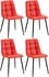 CLP 4er Set Esszimmerstuhl Antibes Kunstleder rot (325041)